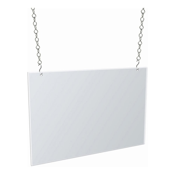 Azar Poster Holder, 17 x 11.75, Horizontal, Ceiling Hanging, Clear, Acrylic (172709) | Quill