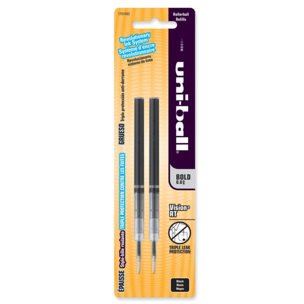 UPC 070530001341 product image for Uni-Ball Vision RT Pen Refill - 0.80 mm, Bold Point - Black Ink - 2 / Pack | upcitemdb.com