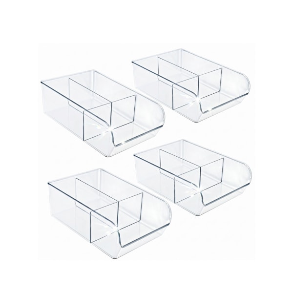 Azar Small Plastic Storage Bin, Clear, 4/Pack (556752-4PK) | Quill