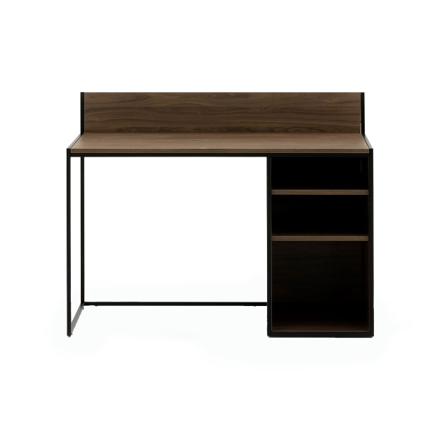Allermuir Crate 48W Desk With Open Storage Pedestal, Walnut/Black