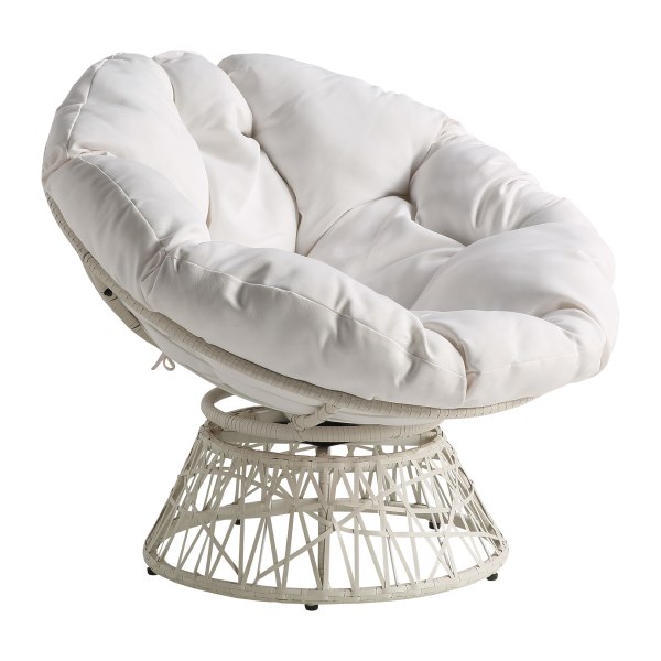 Office Star Wicker Papasan Chair, White - BF25296WH-11 - Furniture Relax in cushioned comfort thanks to this Office S sku BF25296WH-11