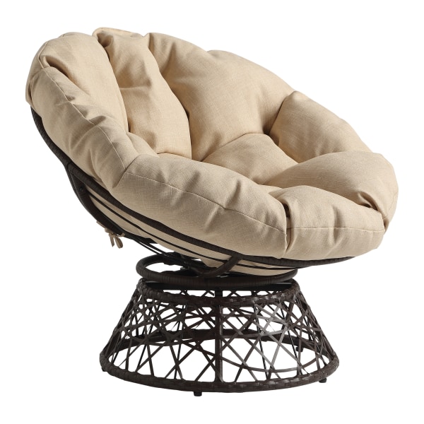 Office Star Wicker Papasan Chair, Cream