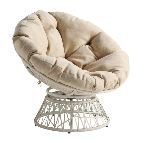 Office Star Wicker Papasan Chair, Cream/Brown