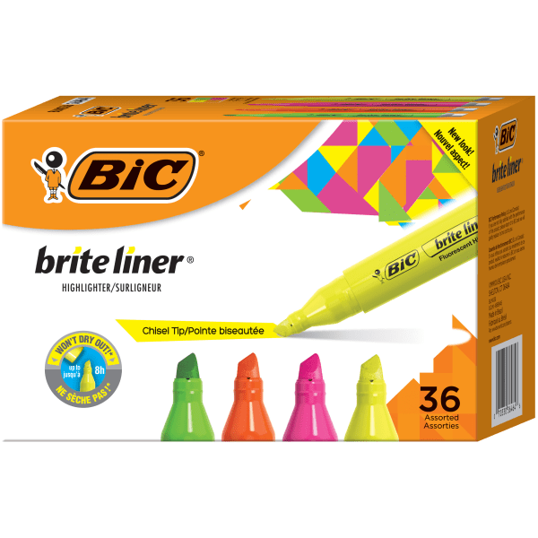 UPC 070330364646 product image for BIC� Brite Liner Tank Highlighters, Chisel Tip, Assorted Barrel, Assorted Ink, S | upcitemdb.com