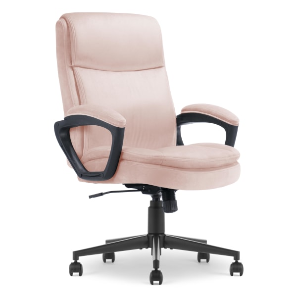 Serta® Comfort Ergo Ergonomic Velvet High-Back Executive Office Chair, Pink/Black