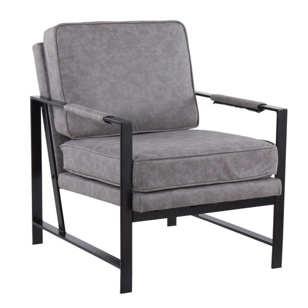 LumiSource Franklin Contemporary Armchair, Gray/Black -  CHR-FRANKPAD BKGY