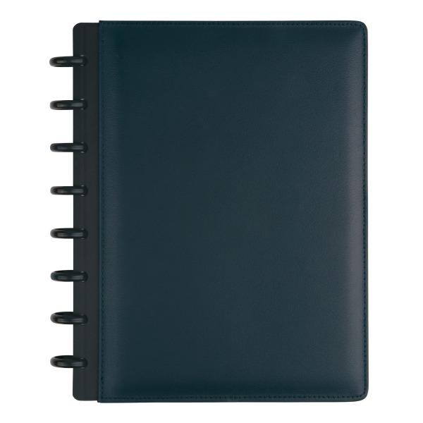 TUL Discbound Notebook, Junior Size, Leather Cover, Narrow Ruled, 120 Pages (60 Sheets), Navy - TULJRNTBK-LHR-NY - Electronics Add, remove and rearrange notes within your notebo sku TULJRNTBK-LHR-NY