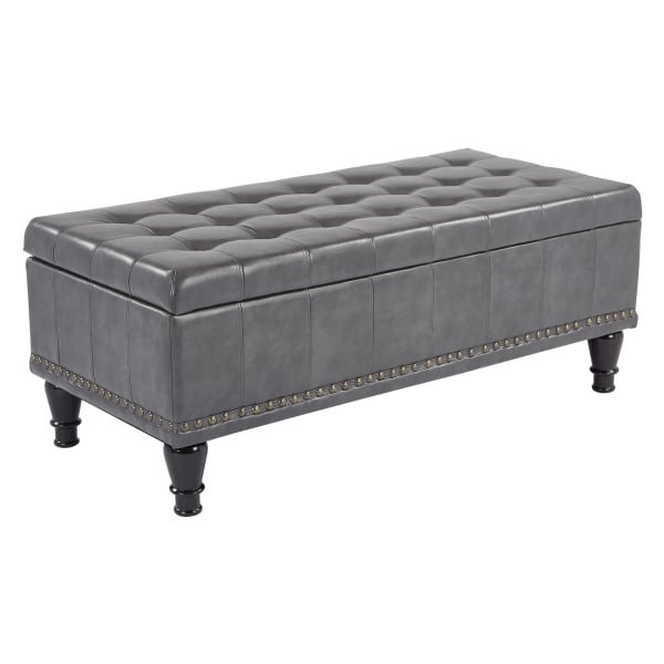 Office Star Caldwell Square Storage Ottoman, Gray - BP-CDOT45-BD26 - Furniture Add extra storage to any room with the Office Star sku BP-CDOT45-BD26