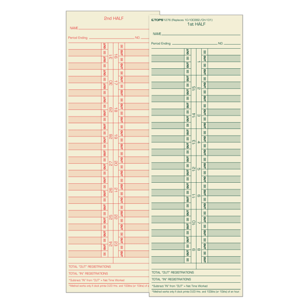 UPC 025932127618 product image for TOPS® Time Cards (Replaces Original Cards 10-100372 & CH131), Numbered Days, 2-S | upcitemdb.com