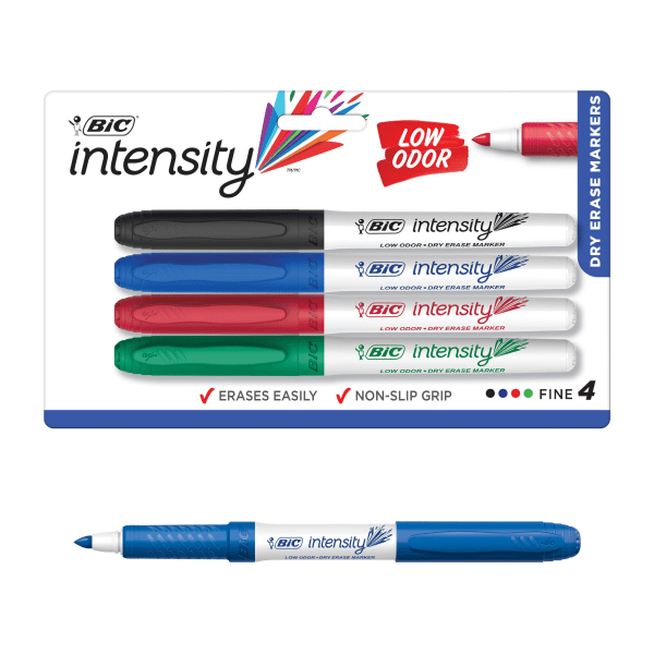 UPC 070330319400 product image for BIC Intensity Low Odor Dry Erase Markers, Fine Bullet Tip, Assorted Colors, Pack | upcitemdb.com