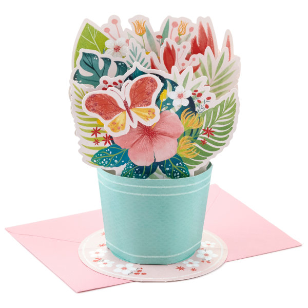 Hallmark Paper Wonder Card, 7-1/4" x 5", Tropical Flower Pot