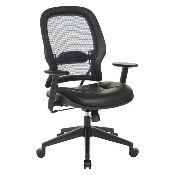 Office Star Space 57 Series Dark Air Grid Back Ergonomic Mesh High-Back Managers Office Chair, Black