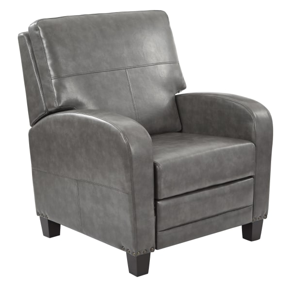 Office Star Wellington Recliner, Pewter/Dark Espresso - BP-WLRC-BD26 - Furniture Choose this upholstered chair to kick back and rel sku BP-WLRC-BD26