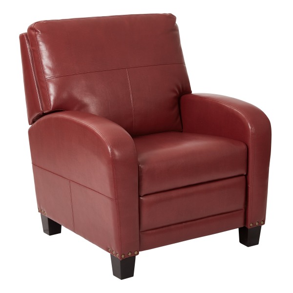 Office Star Wellington Recliner, Merlot/Dark Espresso