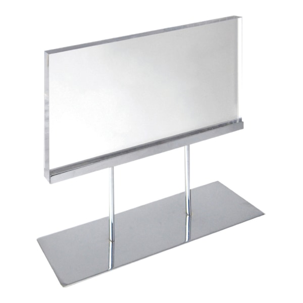 Photos - File Folder / Lever Arch File Azar Displays Elite Series Acrylic Horizontal Block Countertop Sign Holder, 11"H x 17"W, Chrome 104566