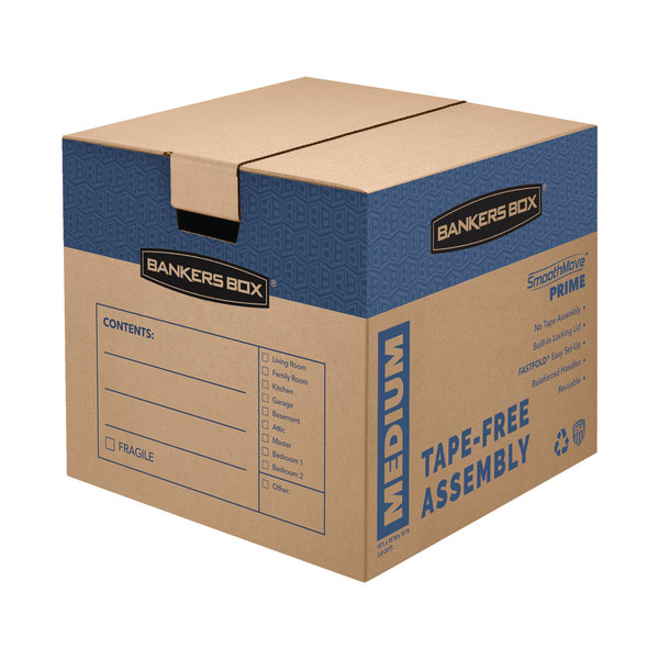Bankers Storage Box® SmoothMove™ Prime Moving & Storage Boxes, 16"" x 16"" x 18"", Kraft Brown, Case Of 8 -  Bankers Box, 0062801