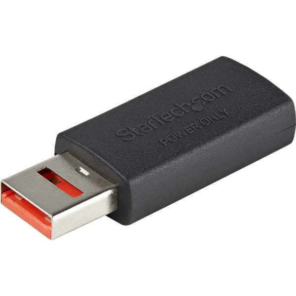StarTech Secure Charging USB Data Blocker Adapter, Male to Female, Black (USBSCHAAMF)