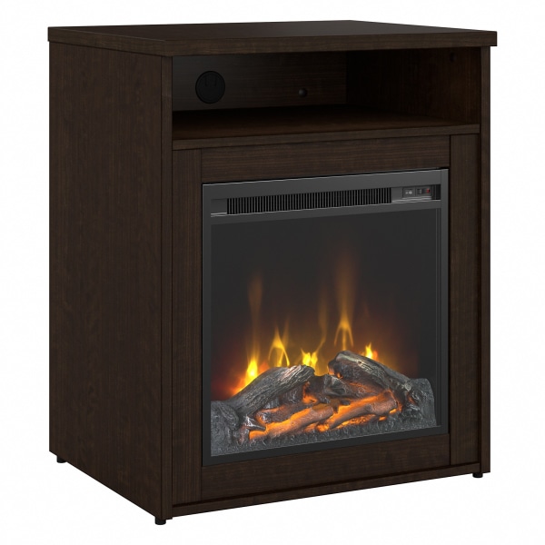 Bush® Business Furniture Series C 24""W Electric Fireplace With Shelf, Mocha Cherry, Standard Delivery -  Bush Business Furniture, WC12934FRK