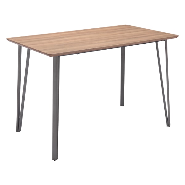 Zuo Modern Doubs Steel Counter Table, 36-1/4""H x 55-1/8""W x 31-1/2""D, Brown -  101889