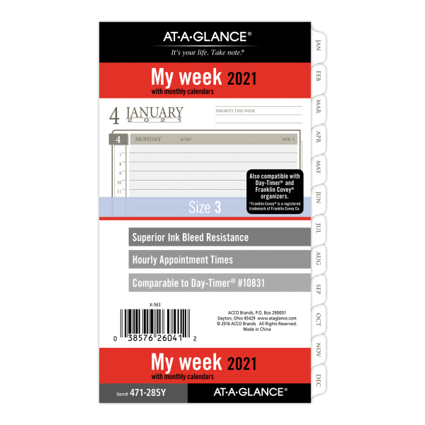 ATAGLANCE Weekly/Monthly Planner Refill, 33/4" x 63/4