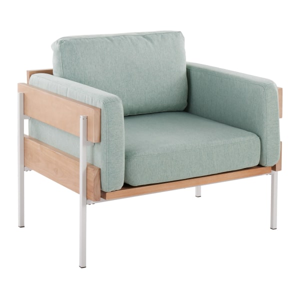 LumiSource Kari Farmhouse Fabric Accent Chair, Light Green/White/Natural -  CHR-KARI2 WNALGN