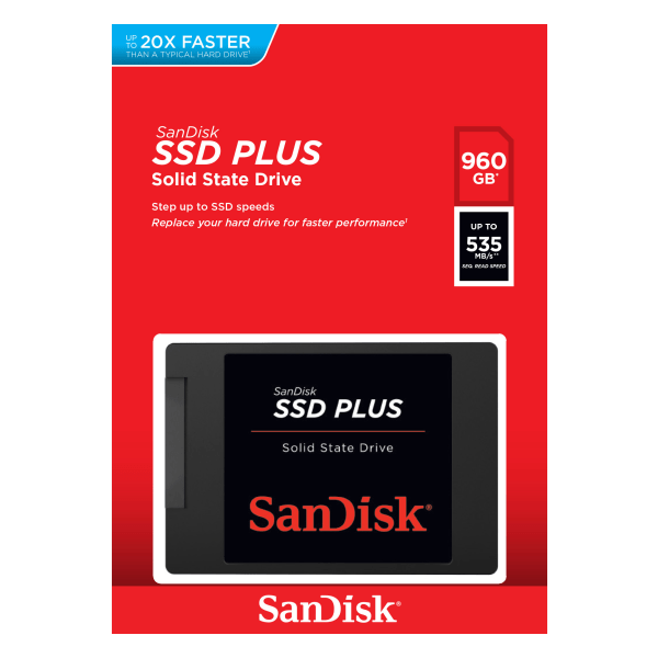 SanDisk® SSD PLUS Internal Solid State Drive, 960GB, Black