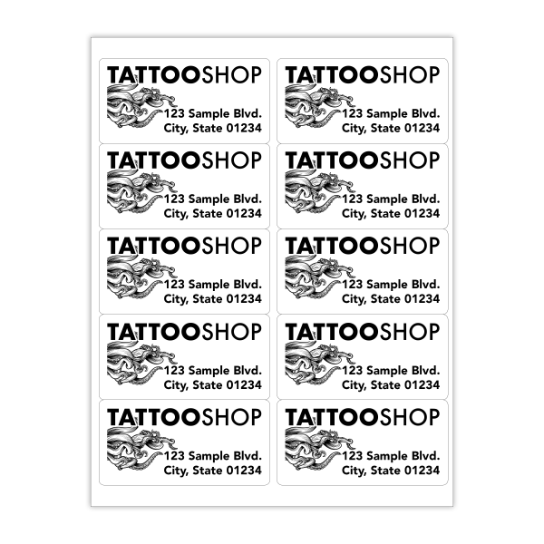 Custom 1-Color Laser Sheet Labels And Stickers, 2" x 4" Rectangle, 10 Labels Per Sheet, Box Of 100 Sheets