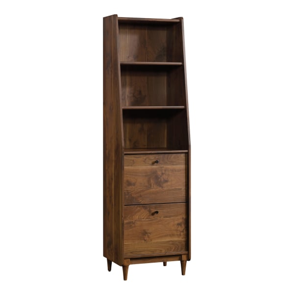 Sauder® Harvey Park 71"H Narrow 3-Shelf Bookcase With File, Grand Walnut