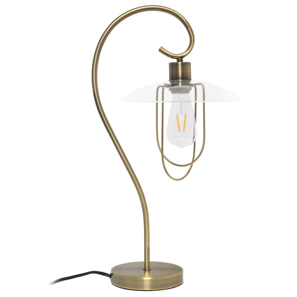 Photos - Floodlight / Street Light Lalia Home Modern Metal Scroll Table Lamp, 22-1/4"H, Clear Shade/Antique Brass Base LHT-4000-AB