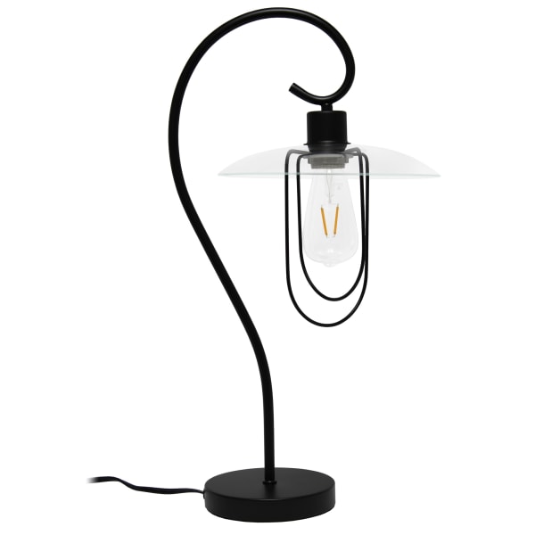 Photos - Floodlight / Street Light Lalia Home Modern Metal Scroll Table Lamp, 22-1/4"H, Clear Shade/Matte Black Base LHT-4000-BK