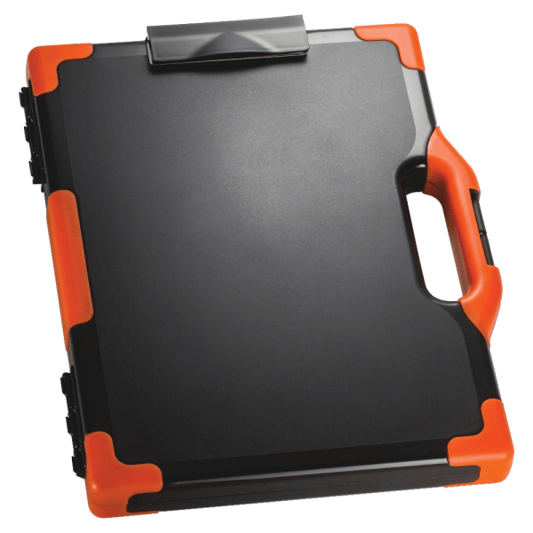 Officemate OIC Carry-All Clipboard Box, 15 1/2H x12 1/2W x 2 1/4D, Black/Orange - 83326 - Office Supplies This plastic clipboard box will hold paperwork and sku 83326