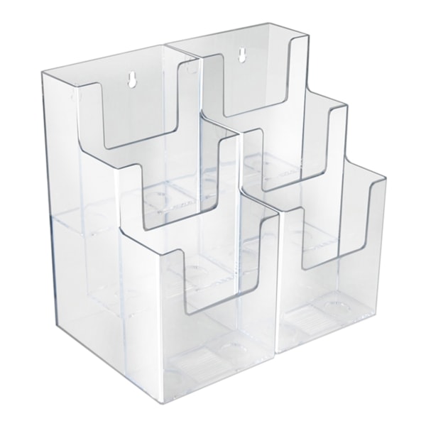 Azar Brochure Holder, 9.25 x 9, Horizontal, Desktop/Wall, Clear, Acrylic, 2/Pack (AZA252815), Plastic | Quill