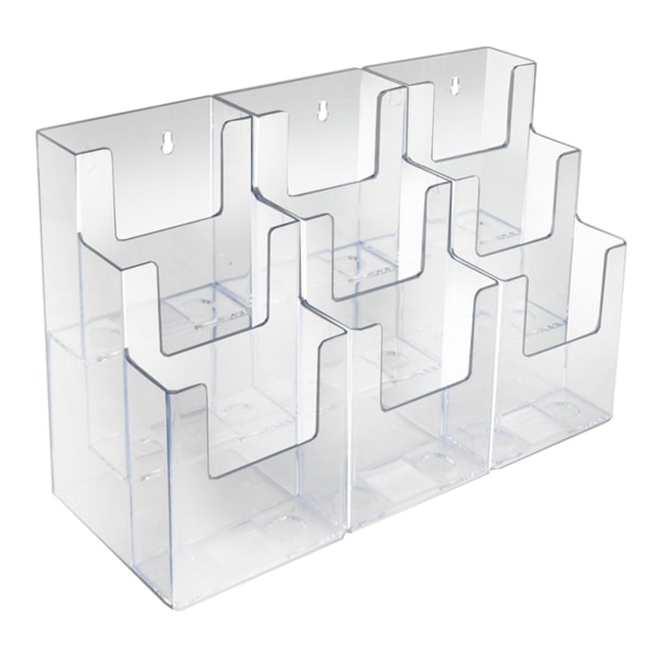 Azar Brochure Holder, 13.125 x 9, Horizontal, Desktop/Wall, Clear, Acrylic, 2/Pack (AZA252817), Plastic | Quill