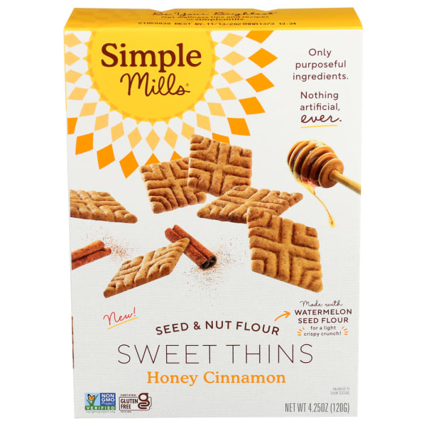 Seed And Nut Flour Sweet Thins, Honey Cinnamon, 4.25 Oz, Total Qty 6