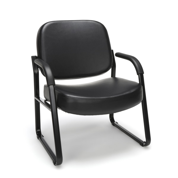 OFM Big And Tall Anti-Bacterial Guest Reception Chair With Arms, Black -  407-VAM-606
