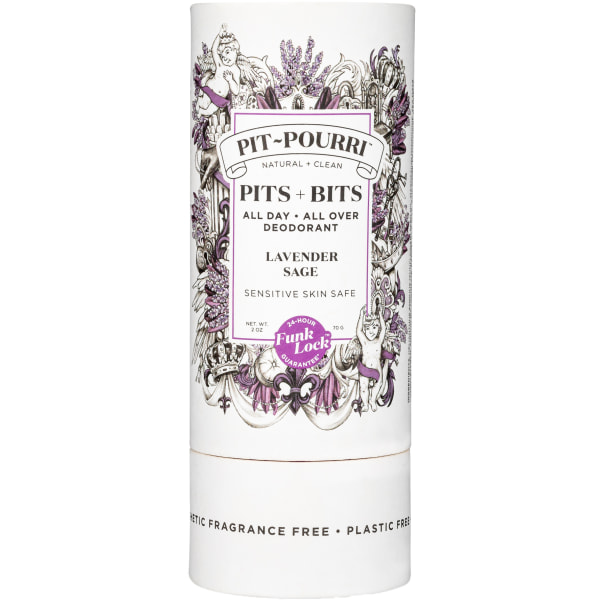 Pit~Pourri Pits + Bits All Day All Over Deodorant, Lavender Sage, Natural + Clean and Sensitive Skin Safe, 2 oz (B09MSRJDW8)