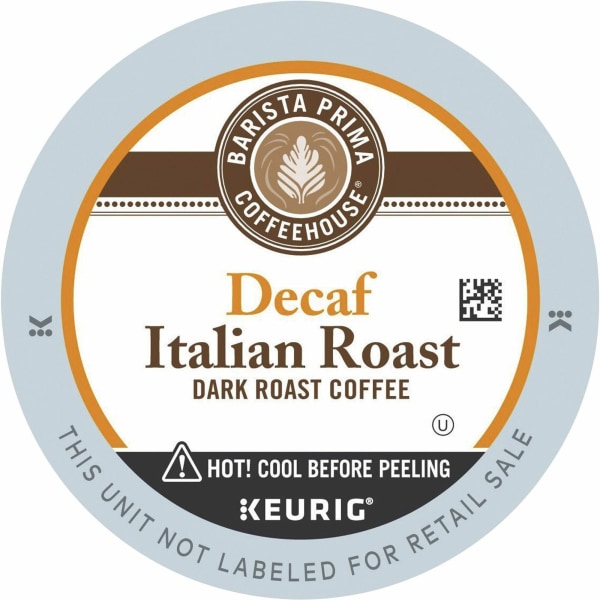 Coffeehouse K-Cup Italian Roast Decaf Coffee - Compatible with Keurig K-Cup Brewer - Dark - 24 / Box