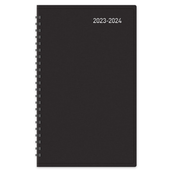 2023-2024 Office Depot® Brand 14-Month Weekly/Monthly Academic Planner, 5"" x 8"", 30% Recycled, Black, July 2023 to August 2024 -  ODUS2233-011