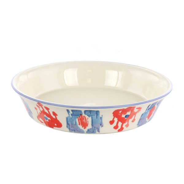 Spice By Tia Mowry Sweet Basil 15Quart Round Stoneware Pie Dish RedBlue