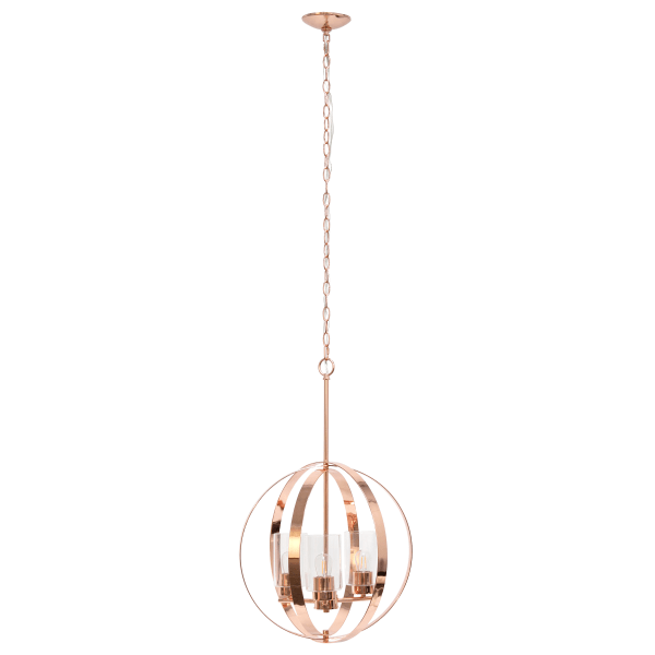 Lalia Home - 3 Light Adjustable Globe Ceiling Pendant - Rose gold