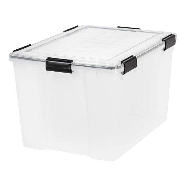 IRIS® Weatherpro® Plastic Storage Container With Latch Lid, 14 1/2" x 17 3/4" x 23 5/8", Clear