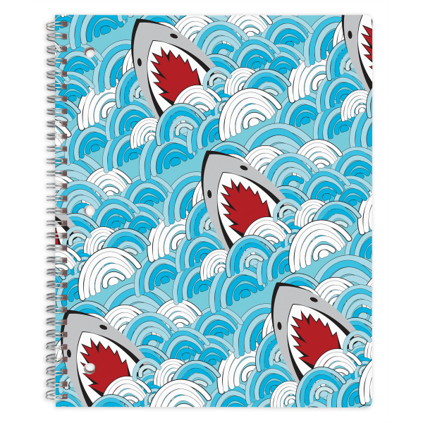 Office Depot Brand Fashion Notebook, 8-1/2 x 10-1/2, Wide Ruled, 160 Pages (80 Sheets), Shark