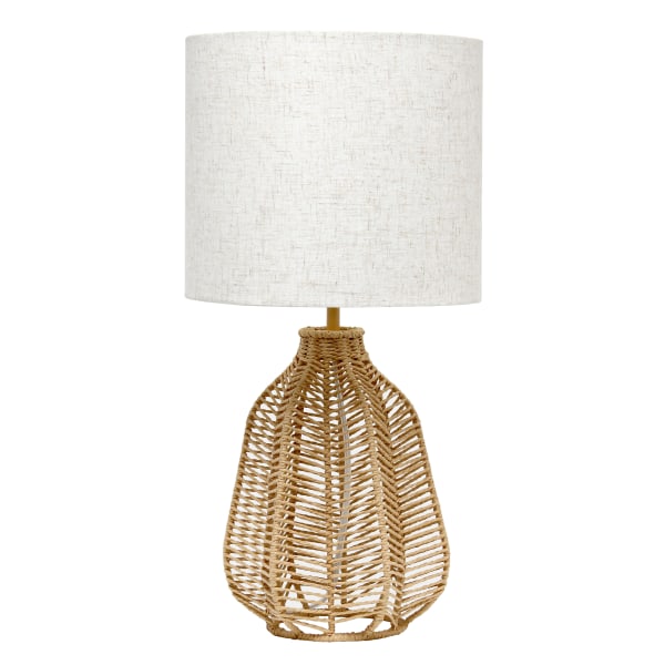 Photos - Floodlight / Street Light Vintage Lalia Home  Rattan Wicker-Style Paper Rope Table Lamp, 21"H, Light Beige/Natural LHT-4017-NA 
