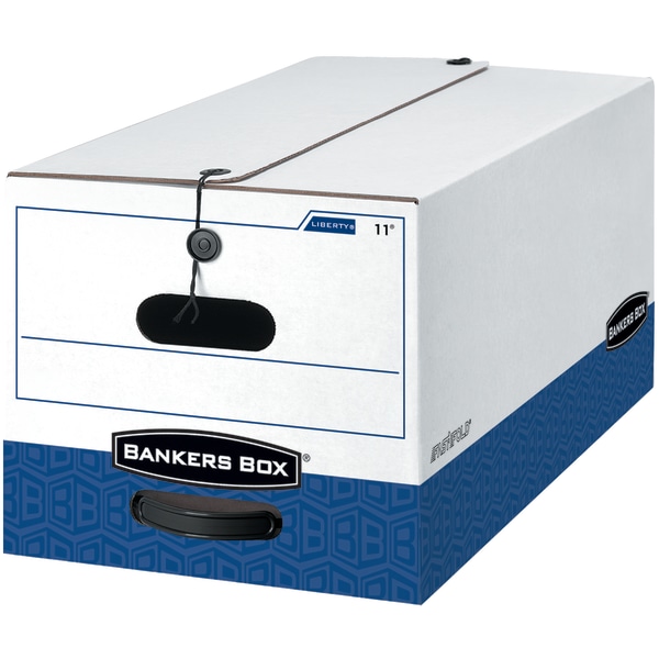 Bankers Box  FEL0001103  Liberty File Storage Boxes  4 / Carton  White Blue