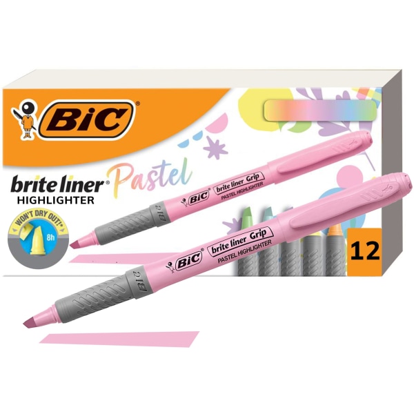 UPC 070330364660 product image for BIC Brite Liner Grip Highlighters, Assorted, 12 Pack - 1.6 mm Marker Point Size  | upcitemdb.com