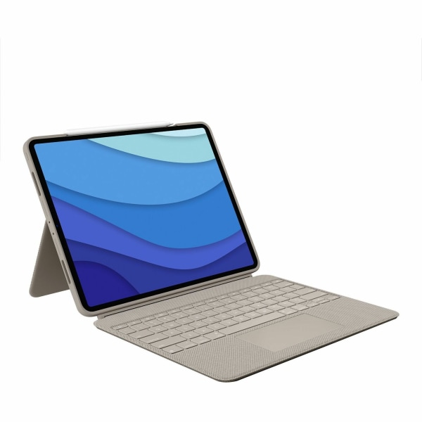 Photos - Keyboard Logitech Combo Touch /Cover Case (Folio) for 12.9" Apple,  iPad Pro  Tablet - Sand - Scrape (5th Generation)