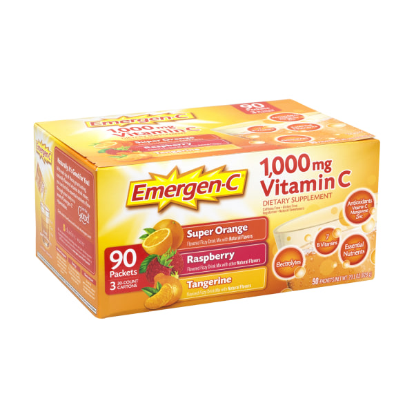 UPC 076314304011 product image for Emergen-C Vitamin C Dietary Supplement Drink Mix, Variety, Case Of 90 Packs | upcitemdb.com