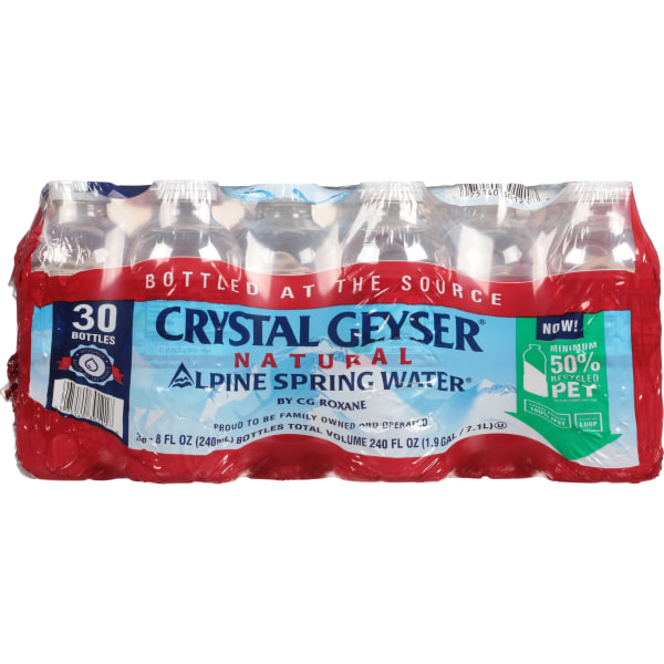Crystal Geyser Alpine Spring Water Natural  8 Ounce Bottles  30-Pack