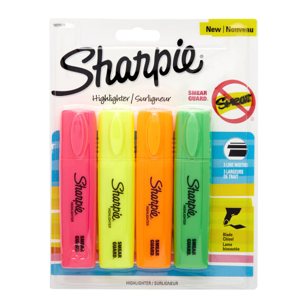 UPC 071641054783 product image for Sharpie� Blade Highlighters, Chisel Point, Assorted, Pack Of 4 | upcitemdb.com