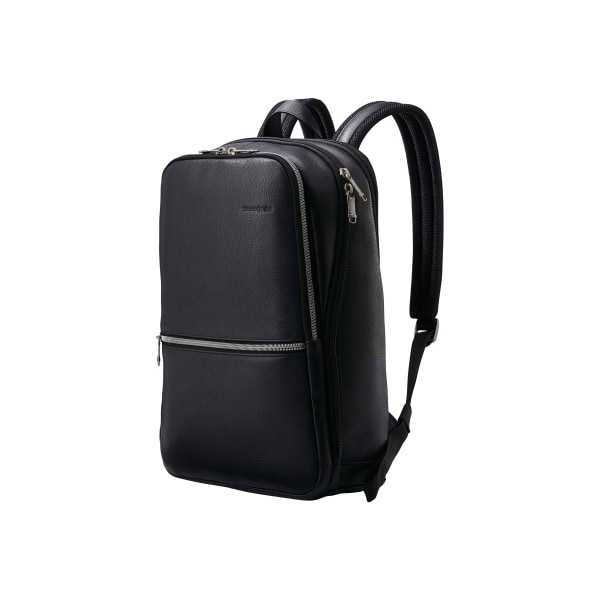 Samsonite Classic Leather Slim - Notebook carrying backpack - 14.1" - black